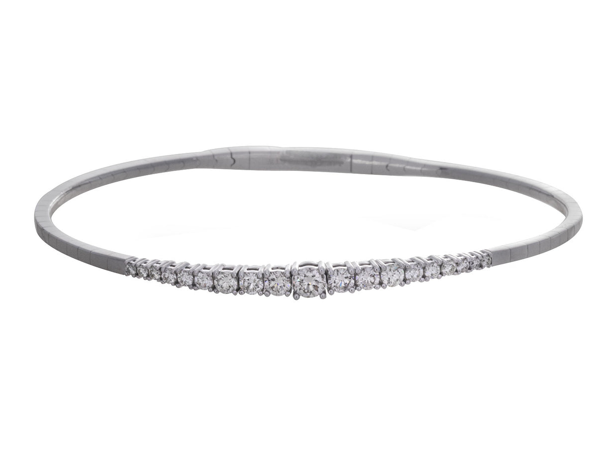 7/8ct. t.w. Diamond Bangle Bracelet in 14K White Gold