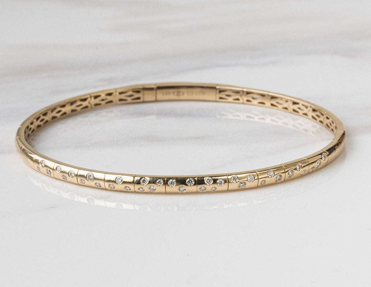 1/3ct. t.w. Diamond Flexie Bangle Bracelet in 14K Yellow Gold