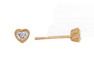 1/5ct. t.w. Heart Shape Diamond Stud Earrings in 10K Yellow Gold