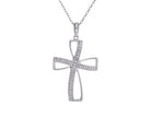 .03ct. t.w. Diamond Cross Pendant in Sterling Silver