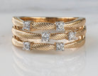 1/4ct. t.w. 3-Row Diamond Fashion Ring in 14K Yellow Gold