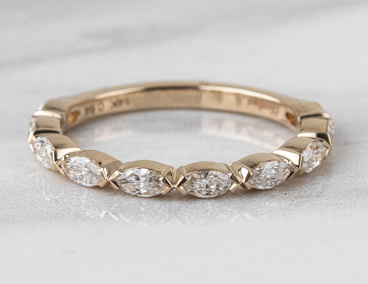 5/8ct. t.w. Marquise Diamond Anniversary Ring in 14K Yellow Gold