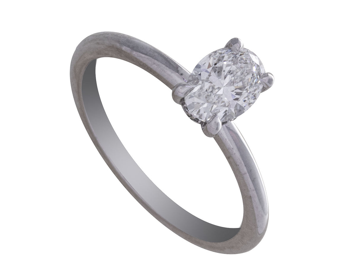 3/4ct. t.w. Oval Cut Newborn Lab Created Diamond Hidden Halo Engagement Ring in 14K White Gold