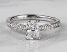 1 1/5ct. t.w. Radiant Cut Newborn Lab Created Diamond Engagement Ring in 14K White Gold