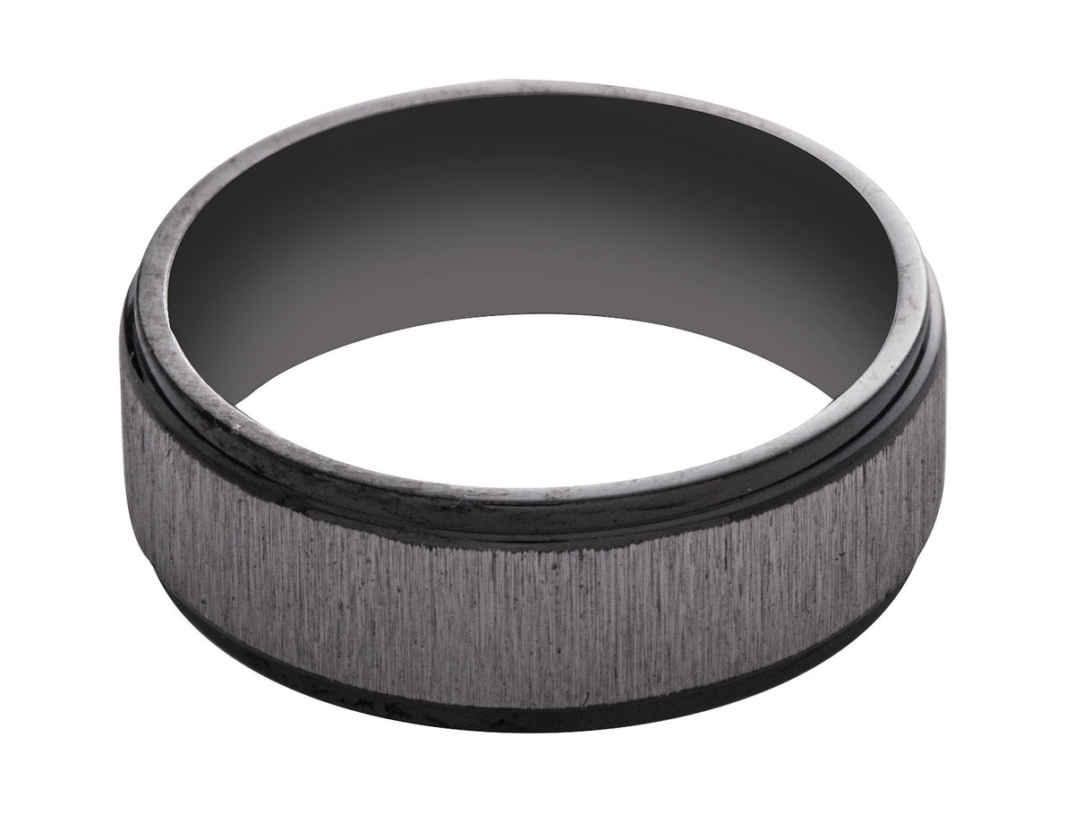 8mm Men's Wedding Band in Black Zirconium