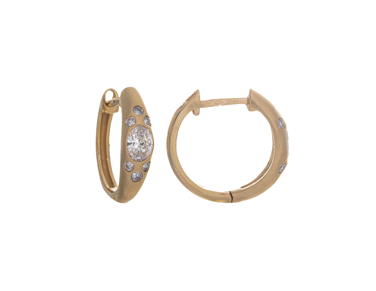 1/2ct. t.w. Diamond Hoop Earrings in 14K Yellow Gold