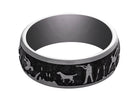 Cobalt Chrome Duck Hunt Wedding Ring