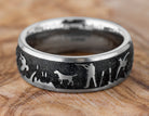 Cobalt Chrome Duck Hunt Wedding Ring