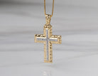 1/10ct. t.w. Diamond Cross Pendant in 10K Yellow Gold