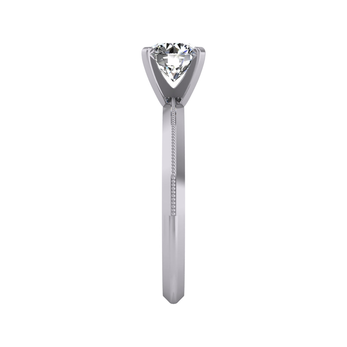 2.5mm. Solitaire Engagement Ring in 14K White Gold