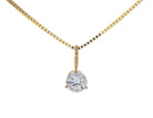 1/3ct. Round Cut Kessler 81 Diamond Solitaire Pendant in 14K Yellow Gold