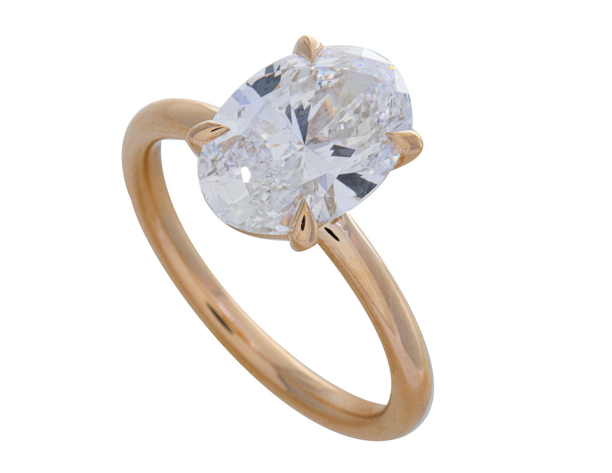 4ct. Oval Cut Newborn Lab Created Solitaire Diamond Engagement Ring in 14K Yellow Gold