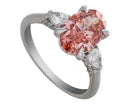 3 1/2ct. t.w. Pink Oval Cut Newborn Lab Created Diamond Engagement Ring in 14K White Gold