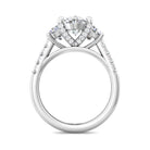 1 1/8ct. t.w. Half Moon & Round Diamond Engagement Ring in 14K White Gold