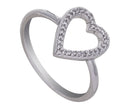 1/10ct. t.w. Diamond Heart Promise Ring in Sterling Silver