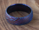 8mm Titanium and Damascus Steel Comfort Fit Men's Wedding Band