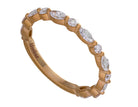 5/8ct. t.w. Marquise and Round Cut Diamond Anniversary Ring in 14K Yellow Gold