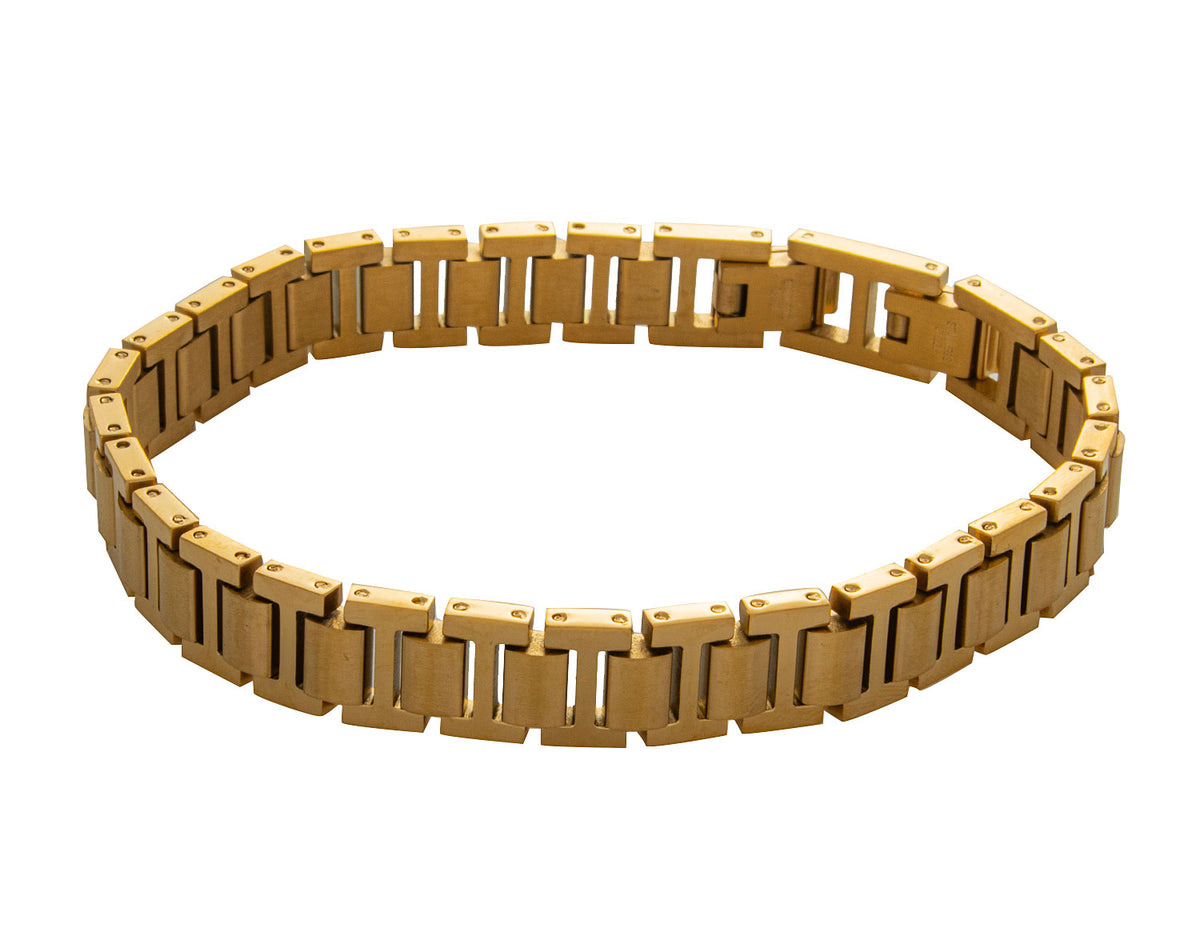 Stainless Steel/Gold-IP Polished/Brushed Watch Link Chain Bracelet