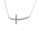 .03ct. t.w. Diamond Sideways Cross in Sterling Silver