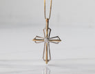 .04ct. Diamond Cross Pendant in 10K Yellow and White Gold