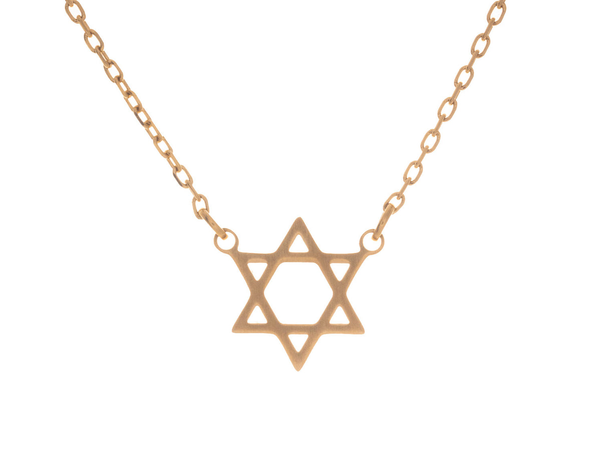 14mm Star of David Pendant in Gold Plated Stainless Steel