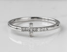 1/10ct. t.w. Diamond Cross Promise Ring in 10K White Gold