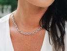 1/4ct. t.w. Diamond Knot Link Necklace in Sterling Silver