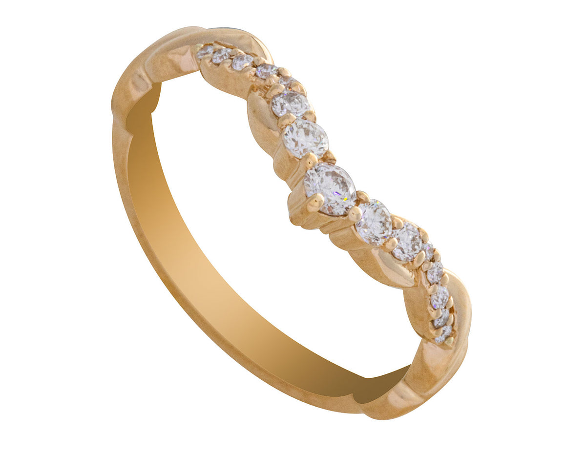 1/5ct. t.w. Diamond Chevron Wedding Band in 14K Yellow Gold