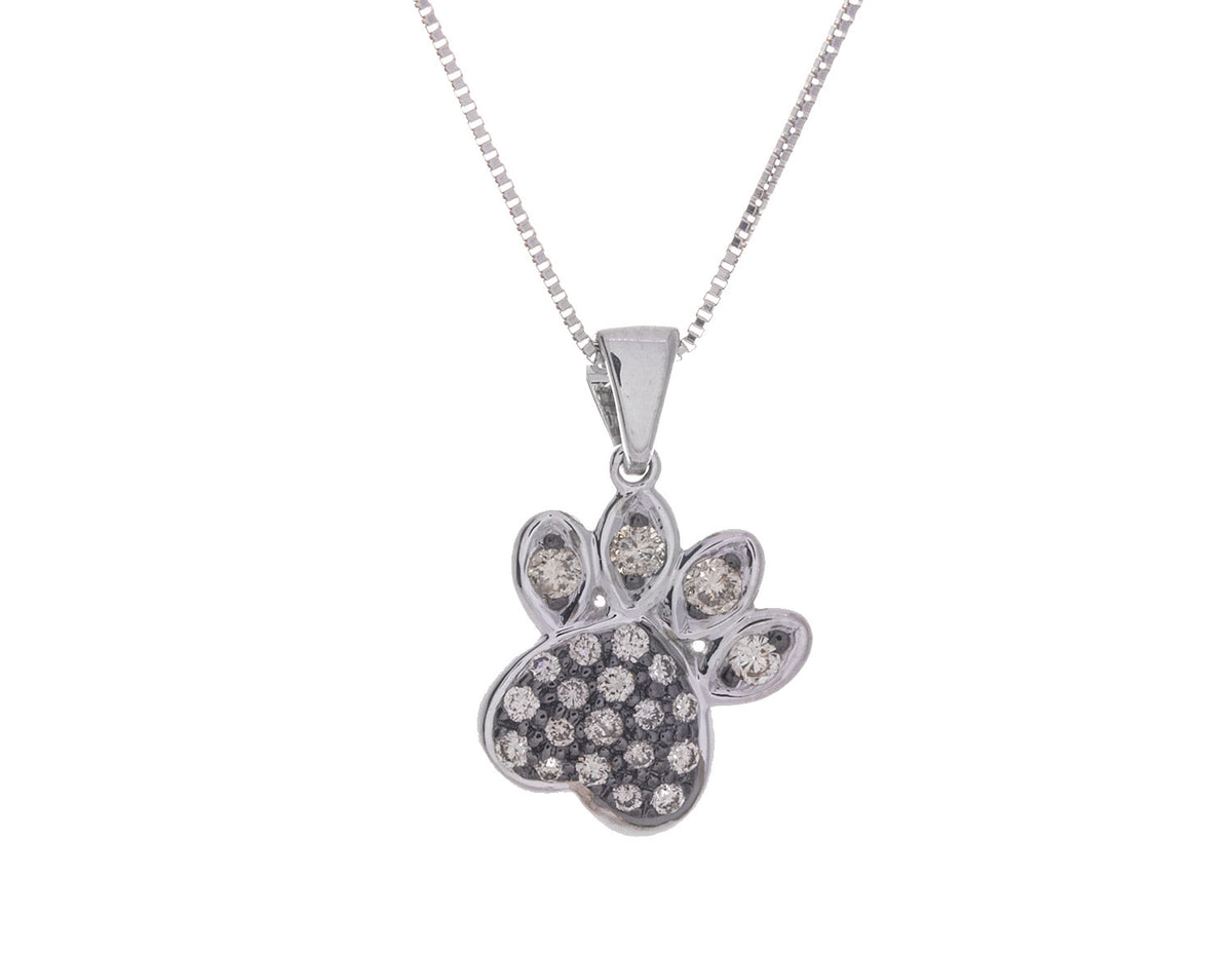 1/2ct. t.w. Brown Diamond Paw Print Pendant in Sterling Silver