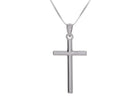 Small Polished 3D Cross Pendant in 14K White Gold