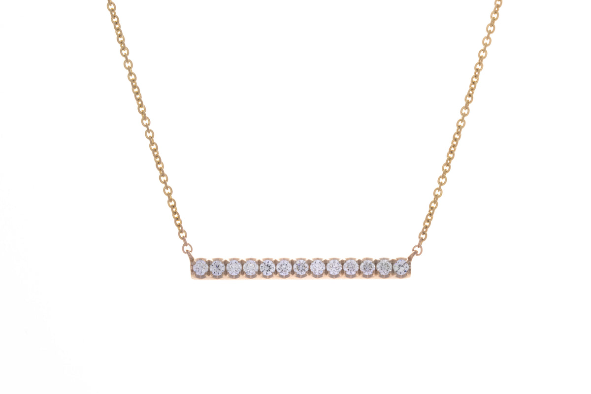 1/4ct. t.w. Diamond Bar Pendant in 14K Yellow Gold