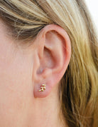 Leaf Branch Stud Earrings in 14K Yellow Gold