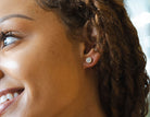 5/8ct. t.w. Newborn Lab Created Diamond Halo Earrings in 14K Yellow Gold