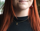 18" Gold Ion-Plated Stainless Steel Cursive Initial "R" Pendant