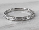 1/2ct. t.w. Baguette and Round Cut Diamond Anniversary Ring in 14K White Gold