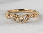1/8ct. t.w. Leafy Diamond Wedding Ring in 14K Yellow Gold