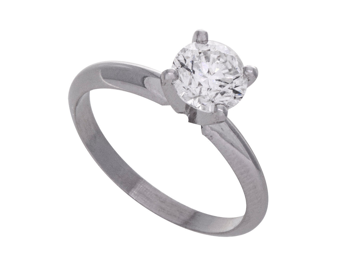 1ct. Round Cut Diamond Engagement Ring in 14K White Gold