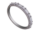1/2ct. t.w. Baguette and Round Cut Diamond Anniversary Ring in 14K White Gold