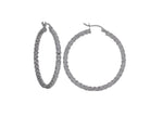 Diamond Cut Hoop Earrings in Sterling Silver