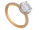 2 2/5ct. t.w. Round Cut Newborn Lab Created Diamond Engagement Ring in 14K Yellow Gold