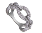 1/10ct. t.w. Diamond Oval Link Fashion Ring in Sterling Silver