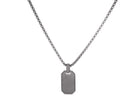 20" Stainless Steel Small Brushed Dogtag Pendant