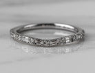 1/2ct. t.w. Round and Baguette Chevron Anniversary Ring in 14K White Gold