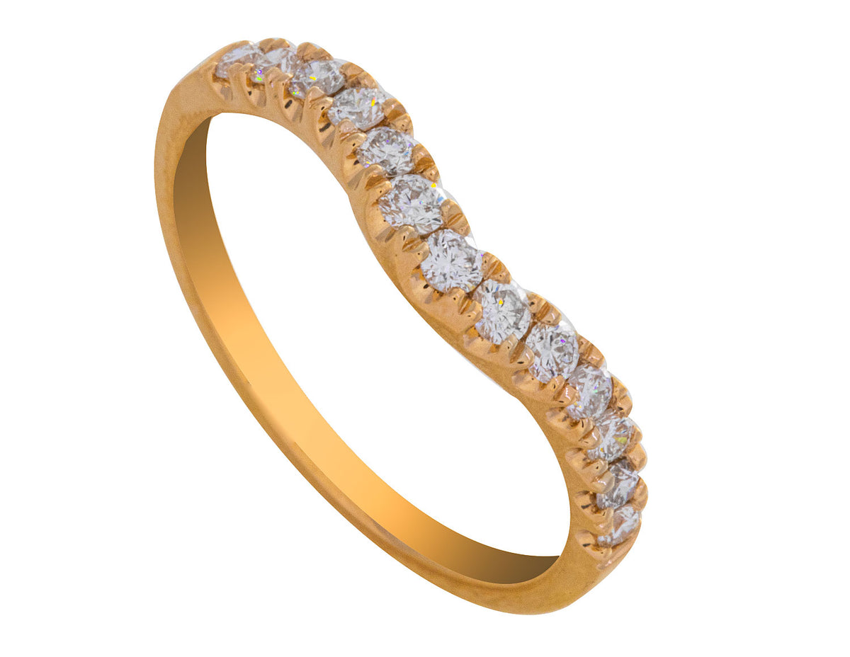 1/3ct. t.w. Chevron Diamond Anniversary Ring in 14K Yellow Gold