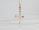 1/2ct. t.w. Newborn Lab Created Diamond Cross Pendant in 14K Yellow Gold