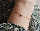 Gold Ion-Plated Stainless Steel Dainty Heart Bracelet
