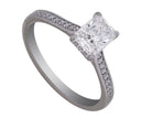 1 1/5ct. t.w. Radiant Cut Newborn Lab Created Diamond Engagement Ring in 14K White Gold