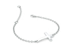 .01ct. Diamond Cross Bracelet in Sterling Silver