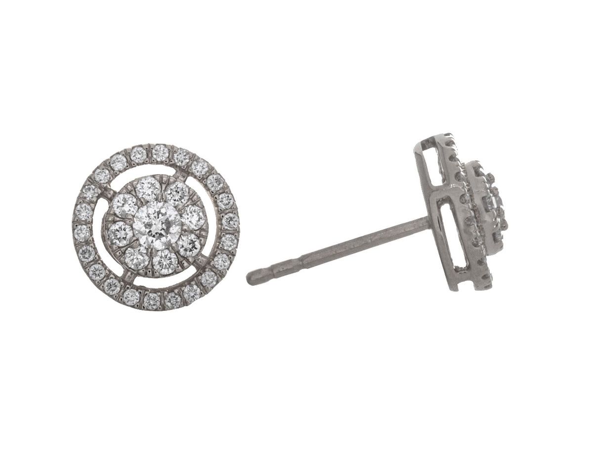 1/2ct. t.w. Diamond Cluster Earrings in 14K White Gold