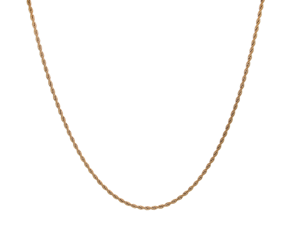 20" Polished Rope Chain in Gold Ion-Plated Stainless Steel